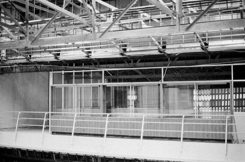 Interior of the Santa Monica Main Library at 1343 Sixth Street gutted for asbestos removal during 1986-87