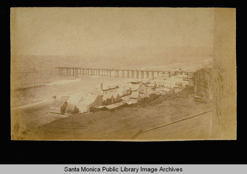 The first Santa Monica Pier whihc was destroyed by fire before 1900