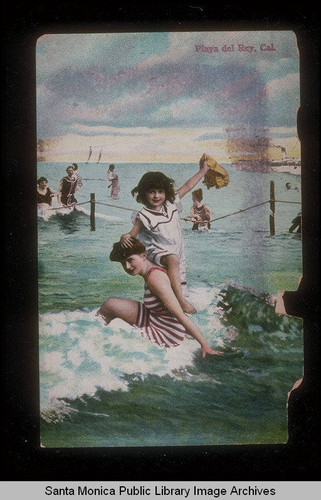 Bathers near Playa del Rey, Calif