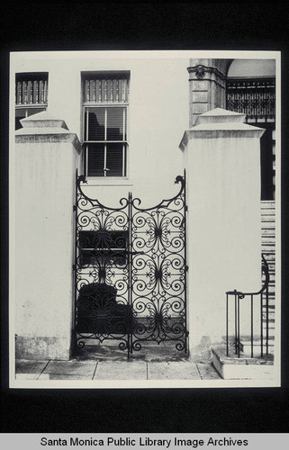 Wrought iron gate, Santa Monica Public Library, 503 Santa Monica Blvd