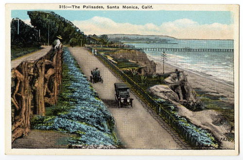 Automobiles on the California Incline "Palisades, Santa Monica, Calif." (No.315)