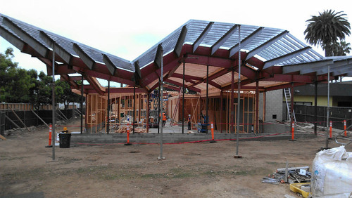 Construction of Pico Branch Library looking from the east, June 6, 2013, Santa Monica, Calif