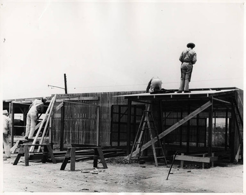 Workers at a construction site, Santa Monica, Calif