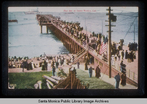 Santa Monica Municipal Pier opening day "Pier Day," September 9, 1909