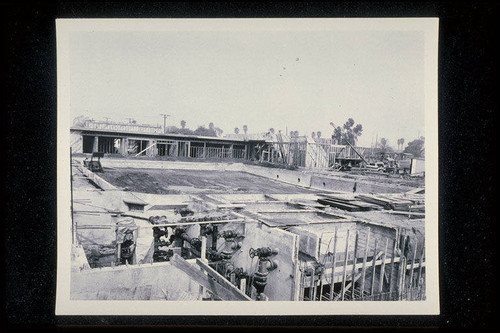 Construction of the Santa Monica Municipal Pool, general view showing the filter room, November 7, 1950