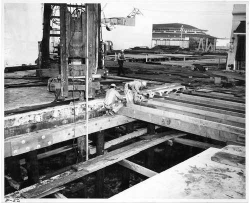 Construction site of Pacific Ocean Park, Santa Monica, Calif