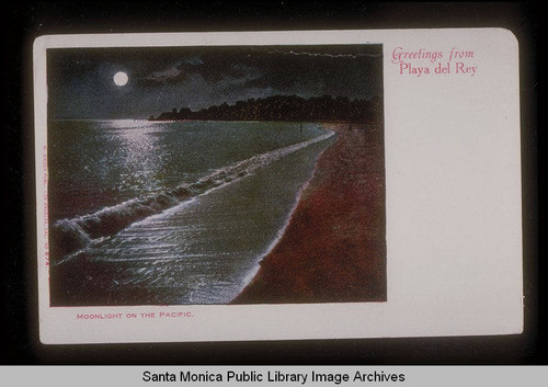 Moonlight on the Pacific near Playa del Rey, Calif