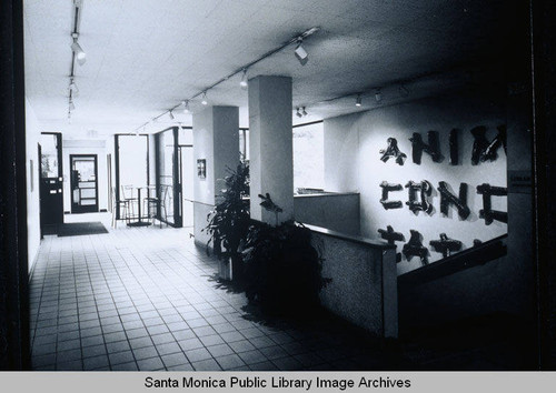 Interior first level south entry detail view, facing south, Rand Corporation Headquarters, 1700 Main Street, Santa Monica, Calif