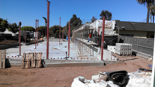 Construction of Pico Branch Library looking from the east, April 11, 2013, Santa Monica, Calif