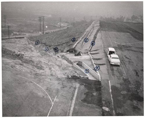 Santa Monica Municipal Airport drainage project repairing storm damage, January 19, 1953