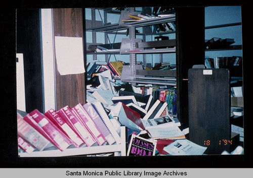 Northridge earthquake, Santa Monica Public Library, Main Library Reference Department, first floor, January 17, 1994