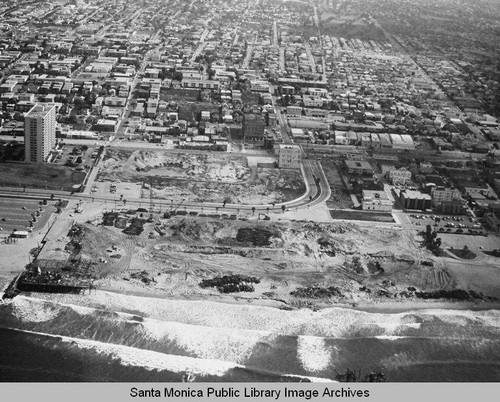 Remains of the Pacific Ocean Park Pier, Santa Monica looking east, March 15, 1975