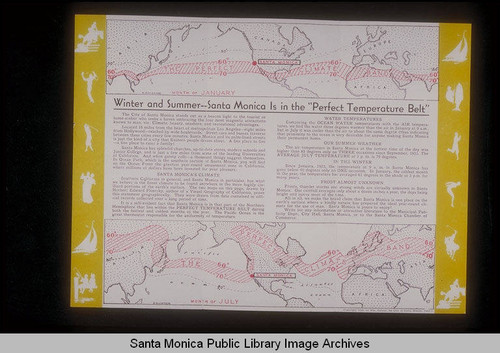 Santa Monica City brochure "Winter and summer - Santa Monica is in the perfect temperature belt"