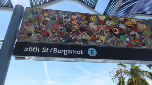 Artwork on gateway arches at 26th St/Bergamot station, April 28, 2017