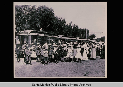 First electric train to Santa Monica on April 1, 1896