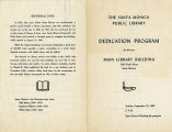 Dedication program for the new Main Library building at 1343 Sixth Street on September 12, 1965, Santa Monica, Calif