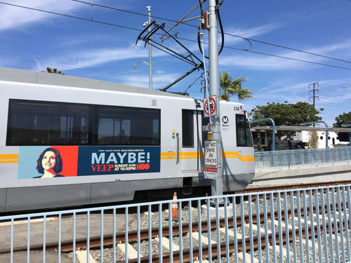 Testing Expo Line train at 26th St/Bergamot station, April 3, 2016