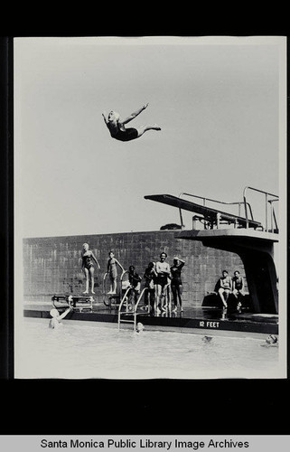 Diving at the Santa Monica Municipal Pool on August 6, 1952