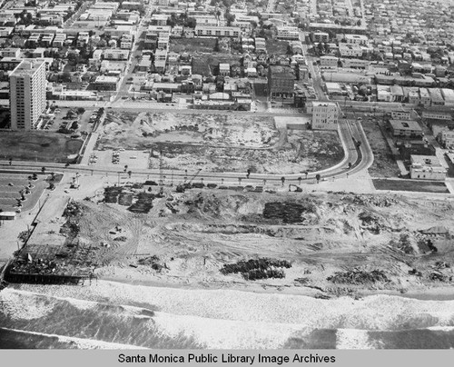 Remains of the Pacific Ocean Park Pier, Santa Monica looking east, March 15, 1975