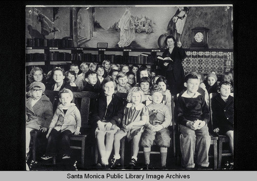 Mrs. Mercer Watson Lucas in the Children's Department, Santa Monica Public Library (503 Santa Monica Blvd.)