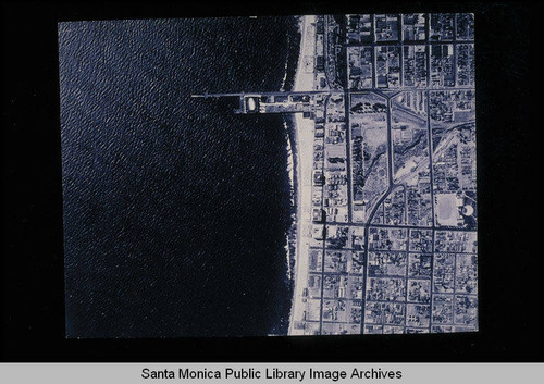 Aerial survey of Santa Monica beaches and coastline from north to south (Job# C1270 Section 6: Broadway to Santa Monica Pier and Pico Blvd.) flown July 20, 1931