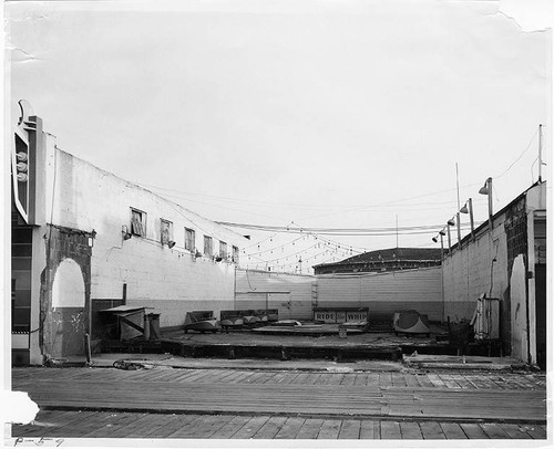 Ride the Whip attraction in the process of demolition to be replaced by Pacific Ocean Park, Santa Monica, Calif