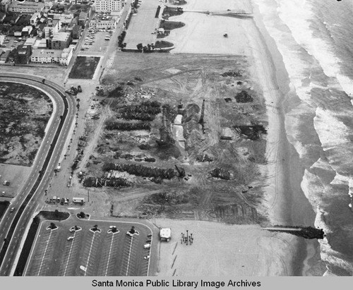 Looking south from the remains of the Pacific Ocean Park Pier, Santa Monica, April 17, 1975, 11:50 AM