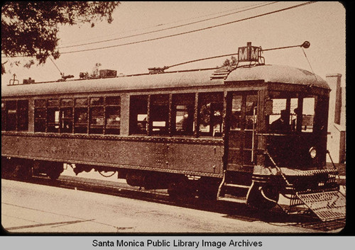 "M" car of the Pacific Electric Railway, Santa Monica, Calif