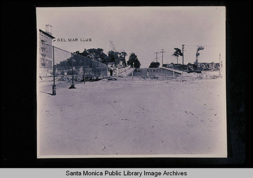 Tide studies from the Del Mar Club and Bay Street looking north with tide 0.3 feet at 11:50 AM on December 15, 1937