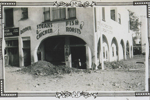 Flood damage to a restaurant in the Santa Monica Canyon flood of 1938