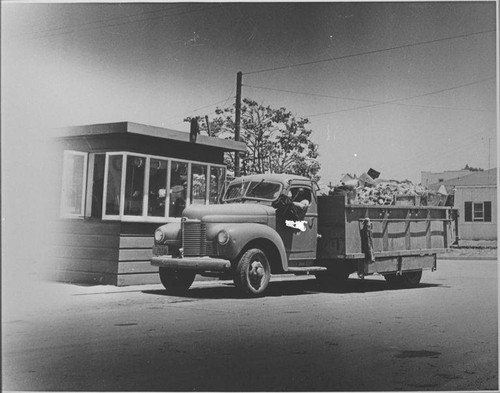 Refuse being hauled in Santa Monica City Sanitation Division truck