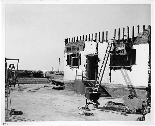 Ocean Park Pier in process of being demolished and transformed into Pacific Ocean Park, Santa Monica, Calif