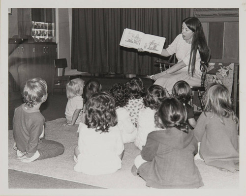 Storytime for a group of preschoolers