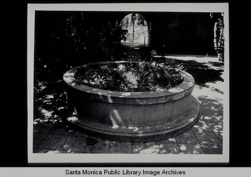 Detail of fountain in courtyard, Santa Monica Health Center, 1525 Euclid Street, built 1928