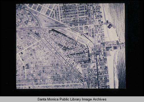 Fairchild Aerial Surveys photography of the Santa Monica coastline north to south from the Venice Pier to the Sunset Pier (Job # C235-B16) flown June 1928