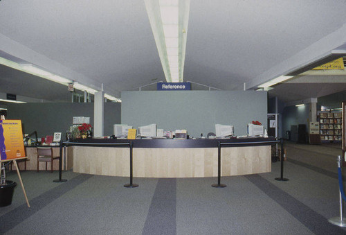 Interior of the Main Library at 1343 Sixth Street in Santa Monica showing the 1999 interim remodel designed by Architects Hardy Holzman Pfeiffer