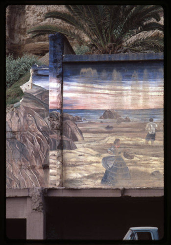 Murals painted on the "Sorrento Ruins" (Gables Hotel) Pacific Coast Highway, Santa Monica, Calif