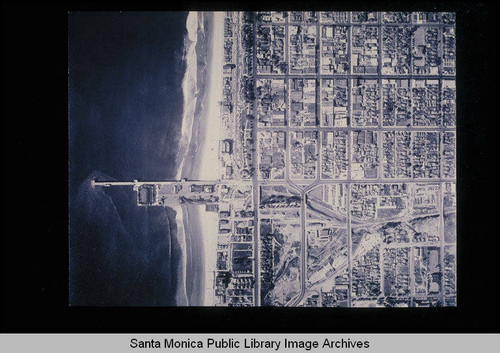 Fairchild Aerial Surveys photography of the Santa Monica coastline north to south from Arizona Avenue to Colorado Avenue and the Santa Monica Pier (Job #C164-4) flown January 1928