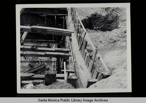 Excavation of the sewage pump plant across from the Santa Monica Pier on April 7, 1948