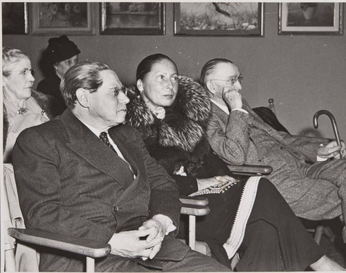 From left to right: writer Lion Feuchtwanger, Marta Feuchtwanger, columnist Charles Warren