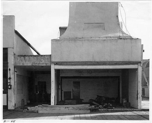 Abandoned Palmist's Shop and Fish Pond Arcade Game location on Ocean Park Pier, to be turned into Pacific Ocean Park, Santa Monica, Calif