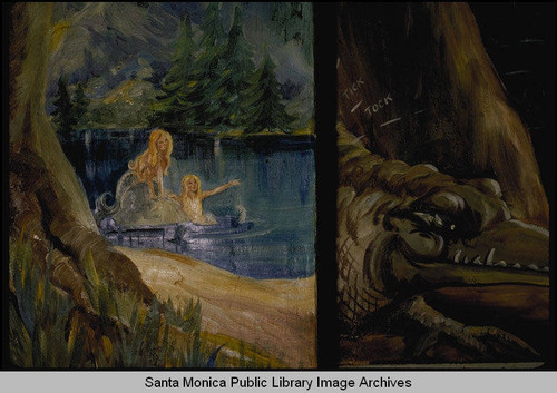 Eulalie Banks Wilson murals in the Children's Department of the Santa Monica Public Library (503 Santa Monica Blvd.) : mermaids from Peter Pan