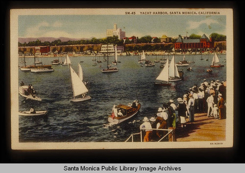 Santa Monica Yacht Harbor from the Pier looking towards the shore