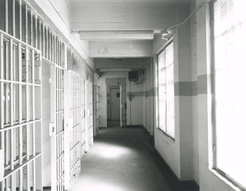 Interior of the Santa Monica City Hall Jail Wing designed by architects Joseph M. Estep and Donald B. Parkinson built with PWA funds in 1938-1939