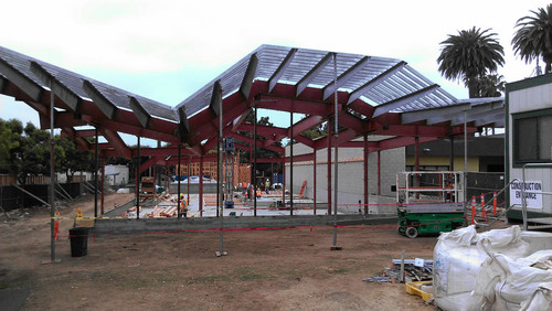 Construction of Pico Branch Library looking from the east, May 16, 2013, Santa Monica, Calif