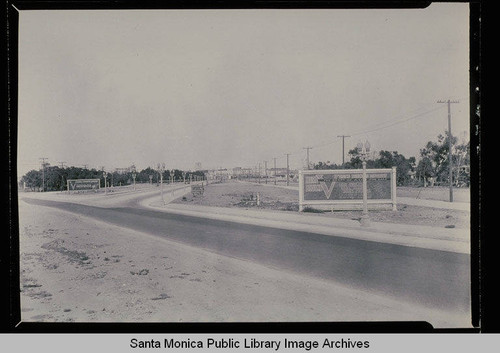 Looking west with a view of proposed new Venice, Calif. business district, July 22, 1927