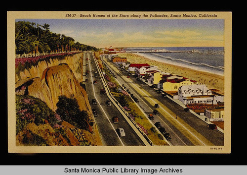 The Gold Coast beach homes on Palisades Beach Road, Santa Monica, Calif