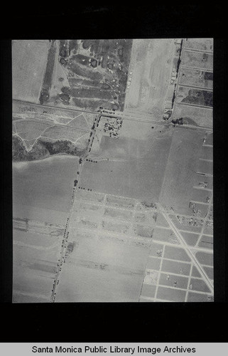 Aerial survey of the City of Santa Monica north to south (north on right side of the image) Clover Field in the upper right corner of image at Ocean Park Blvd. and Centinela (Job#C235-G10) flown in June 1928