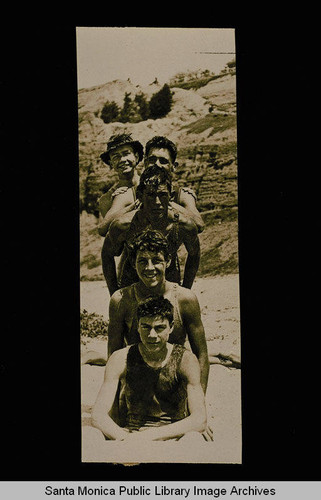 Santa Monica High School students on Santa Monica beach