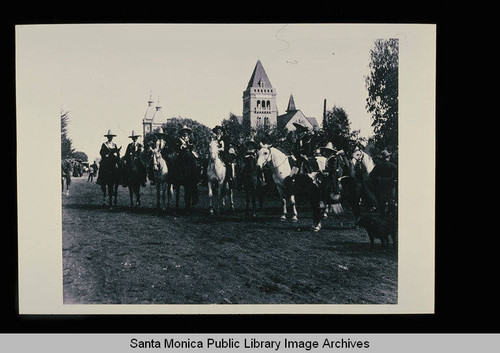 Grand Marshall, J.J. Carrillo and aides in Santa Monica parade